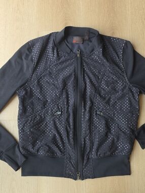 Zella Black Bomber Jacket small holes